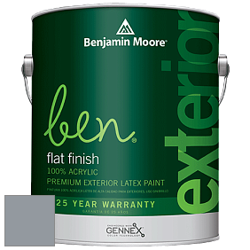 Benjamin Moore Ben 541 Waterborne Exterior Flat Finish краска цвет 2126-40 Sweatshirt Gray