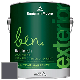 Benjamin Moore Ben 541 Waterborne Exterior Flat Finish краска цвет 2118-30 Ebony Slate