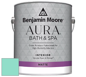 Benjamin Moore Aura 532 Bath & Spa Waterborne Interior Paint Matte Finish краска цвет 2045-50 Green Coral
