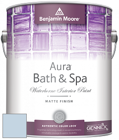 Benjamin Moore Aura 532 Bath & Spa Waterborne Interior Paint Matte Finish краска цвет 820 Misty Blue