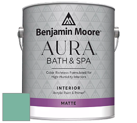 Benjamin Moore Aura 532 Bath & Spa Waterborne Interior Paint Matte Finish краска цвет 2041-40 Juneau Spring