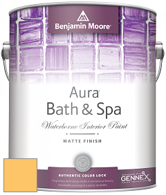Benjamin Moore Aura 532 Bath & Spa Waterborne Interior Paint Matte Finish краска цвет 2018-40 Nacho Cheese