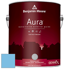 Benjamin Moore Aura 631 Waterborne Exterior Satin Finish краска цвет 2064-50 Costa Rica Blue