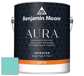 Benjamin Moore Aura 526 Waterborne Interior Satin Finish покрытие цвет 662 Mexicali Turquoise