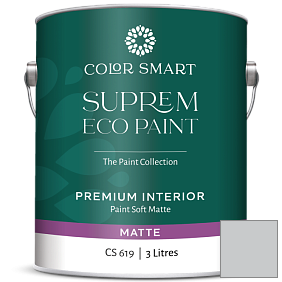 Краска COLOR SMART CS 619 SUPREM ECO PAINT матовая краска цвет 1612 Pelican Gray