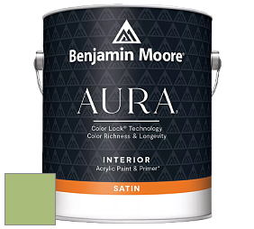 Benjamin Moore Aura 526 Waterborne Interior Satin Finish покрытие цвет 426 Fresh Grass