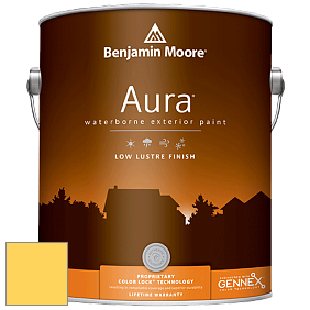 Benjamin Moore Aura 634 Waterborne Exterior Low Lustre Finish краска цвет 2021-40 Yellow Highlighter