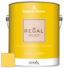 Benjamin Moore 547 Regal Select Waterborne Interior Flat Finish краска цвет 2021-40 Yellow Highlighter