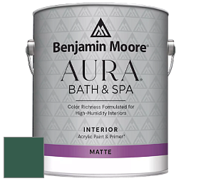 Benjamin Moore Aura 532 Bath & Spa Waterborne Interior Paint Matte Finish краска цвет 2043-10 Absolute Green