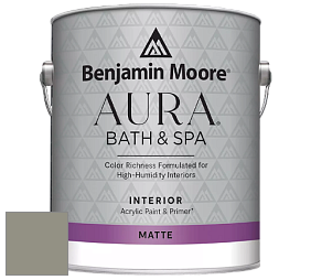 Benjamin Moore Aura 532 Bath & Spa Waterborne Interior Paint Matte Finish краска цвет 2140-40 Storm Cloud Gray