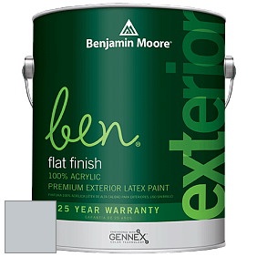 Benjamin Moore Ben 541 Waterborne Exterior Flat Finish краска цвет 2119-60 Silver Lining
