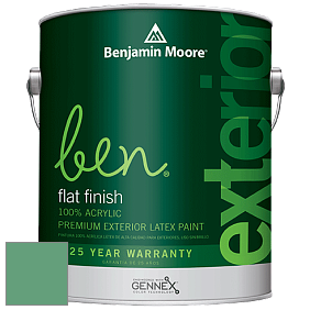 Benjamin Moore Ben 541 Waterborne Exterior Flat Finish краска цвет 587 Scotch Plains Green