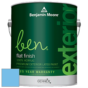 Benjamin Moore Ben 541 Waterborne Exterior Flat Finish краска цвет 2066-50 True Blue