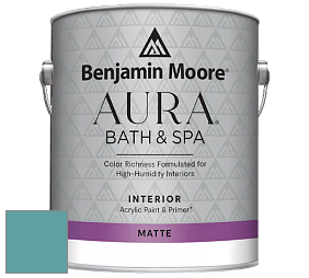 Benjamin Moore Aura 532 Bath & Spa Waterborne Interior Paint Matte Finish краска цвет 2052-40 Blue Spa