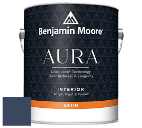Benjamin Moore Aura 526 Waterborne Interior Satin Finish покрытие цвет 2064-10 Bold Blue