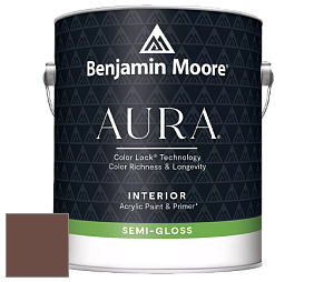 Benjamin Moore Aura 528 Waterborne Interior Semi-gloss Finish краска цвет 2101-10 Suede Brown