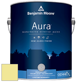 Benjamin Moore Aura 632 Waterborne Exterior Semi-Gloss Finish краска цвет 2025-50 Lemon Freeze