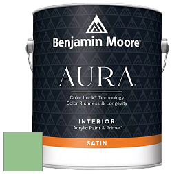 Benjamin Moore Aura 526 Waterborne Interior Satin Finish покрытие цвет 572 Branch Brook Green