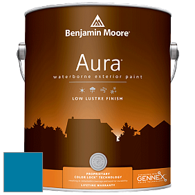 Benjamin Moore Aura 634 Waterborne Exterior Low Lustre Finish краска цвет 2060-30 Seaport Blue
