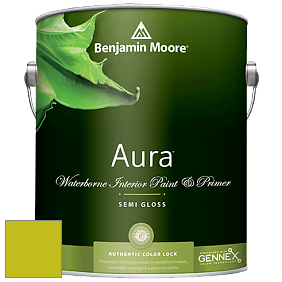 Benjamin Moore Aura 528 Waterborne Interior Semi-gloss Finish краска цвет 2027-30 Eccentric Lime
