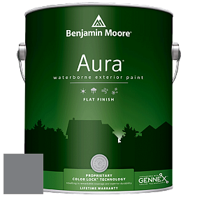 Benjamin Moore Aura 629 Waterborne Exterior Flat Finish краска цвет 2121-20 Steel Wool