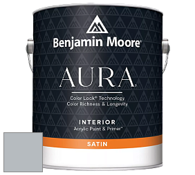 Benjamin Moore Aura 526 Waterborne Interior Satin Finish покрытие цвет 2124-40 Thundercloud Gray