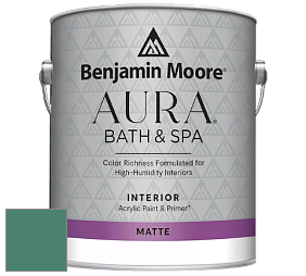 Benjamin Moore Aura 532 Bath & Spa Waterborne Interior Paint Matte Finish краска цвет 650 Highlands Green