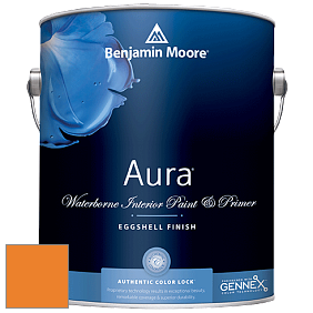 Benjamin Moore Aura 524 Waterborne Interior Eggshell Finish краска цвет 2017-10 Orange Juice