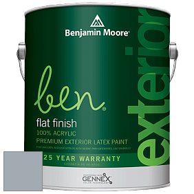 Benjamin Moore Ben 541 Waterborne Exterior Flat Finish краска цвет 2127-50 Pike's Peak Gray
