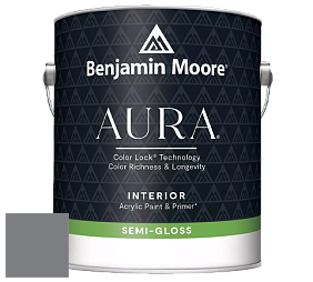 Benjamin Moore Aura 528 Waterborne Interior Semi-gloss Finish краска цвет 2121-20 Steel Wool