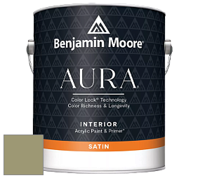 Benjamin Moore Aura 526 Waterborne Interior Satin Finish покрытие цвет 482 Misted Fern
