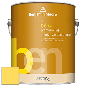 Benjamin Moore Ben W625 Premium Interior Latex Flat краска цвет 2022-40 Banana Yellow