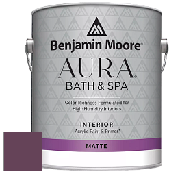 Benjamin Moore Aura 532 Bath & Spa Waterborne Interior Paint Matte Finish краска цвет 2074-10 Grape Juice