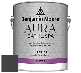 Benjamin Moore Aura 532 Bath & Spa Waterborne Interior Paint Matte Finish краска цвет 2117-10 Carbon Copy