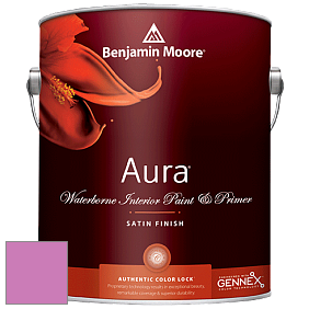 Benjamin Moore Aura 526 Waterborne Interior Satin Finish покрытие цвет 2077-40 Spring Azalea
