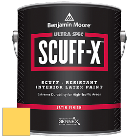 Benjamin Moore 486 Ultra Spec SCUFF-X Interior Satin Finish краска цвет 2021-40 Yellow Highlighter