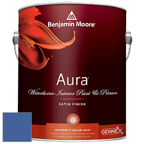 Benjamin Moore Aura 526 Waterborne Interior Satin Finish покрытие цвет 2067-30 Twilight Blue