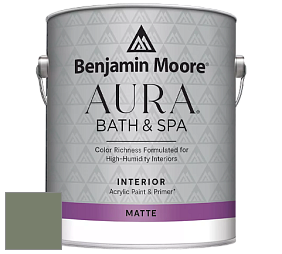 Benjamin Moore Aura 532 Bath & Spa Waterborne Interior Paint Matte Finish краска цвет 468 Cambridge Green