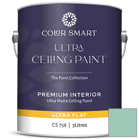Краска COLOR SMART CS 758 ULTRA CEILING PAINT ультраматовая краска цвет 620 Key Largo Green