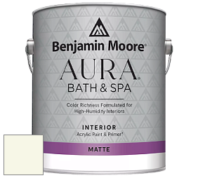 Benjamin Moore Aura 532 Bath & Spa Waterborne Interior Paint Matte Finish краска цвет OC-123 Bavarian Cream