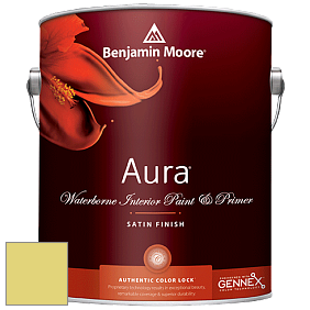 Benjamin Moore Aura 526 Waterborne Interior Satin Finish покрытие цвет 396 Chic Lime