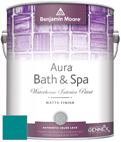 Benjamin Moore Aura 532 Bath & Spa Waterborne Interior Paint Matte Finish краска цвет 2056-30 Surf Blue
