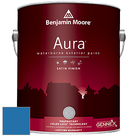 Benjamin Moore Aura 631 Waterborne Exterior Satin Finish краска цвет 2065-30 Brilliant Blue