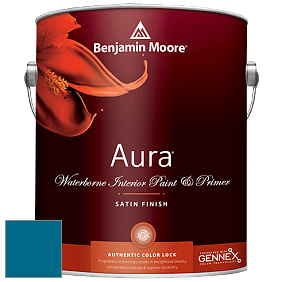Benjamin Moore Aura 526 Waterborne Interior Satin Finish покрытие цвет NCS S 4055-B 