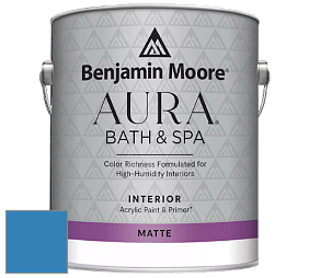 Benjamin Moore Aura 532 Bath & Spa Waterborne Interior Paint Matte Finish краска цвет RAL 5012 