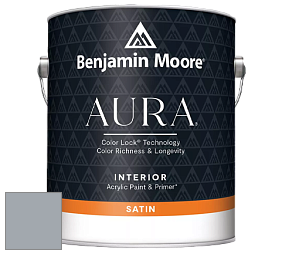 Benjamin Moore Aura 526 Waterborne Interior Satin Finish покрытие цвет 2125-40 Shadow Gray