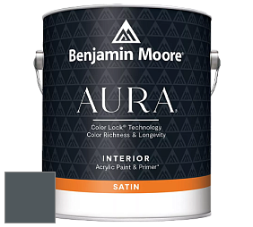 Benjamin Moore Aura 526 Waterborne Interior Satin Finish покрытие цвет 2131-30 Lead Gray