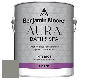 Benjamin Moore Aura 532 Bath & Spa Waterborne Interior Paint Matte Finish краска цвет 1483 Cos Cob Stonewall