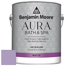 Benjamin Moore Aura 532 Bath & Spa Waterborne Interior Paint Matte Finish краска цвет 1390 Hydrangea
