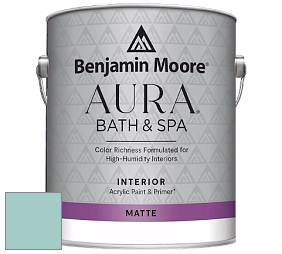 Benjamin Moore Aura 532 Bath & Spa Waterborne Interior Paint Matte Finish краска цвет 2050-50 Waterfall